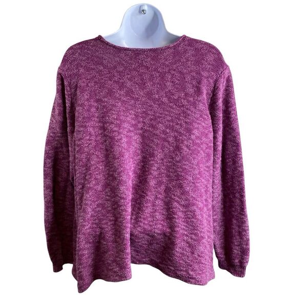LOGO Lori Goldstein Women’s Pink Sweater Size‎ 1X Cozy Preppy Casual Pullover - Picture 2 of 9